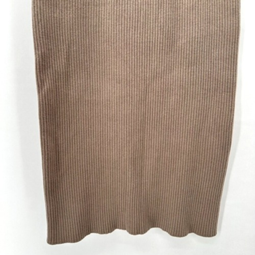 Uniqlo Bodycon Pencil Skirt‎ Womens Small Brown Ribbed Knit Midi Preppy Capsule - Picture 3 of 10